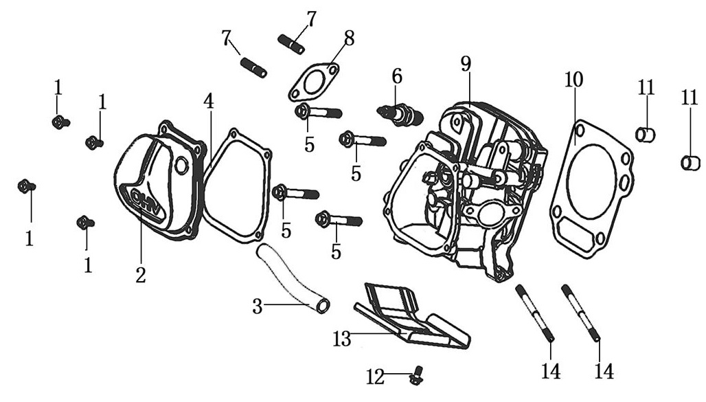ЗАПЧАСТИ ДЛЯ ДВИГАТЕЛЯ LC185FDS (ГОЛОВКА ЦИЛИНДРА)