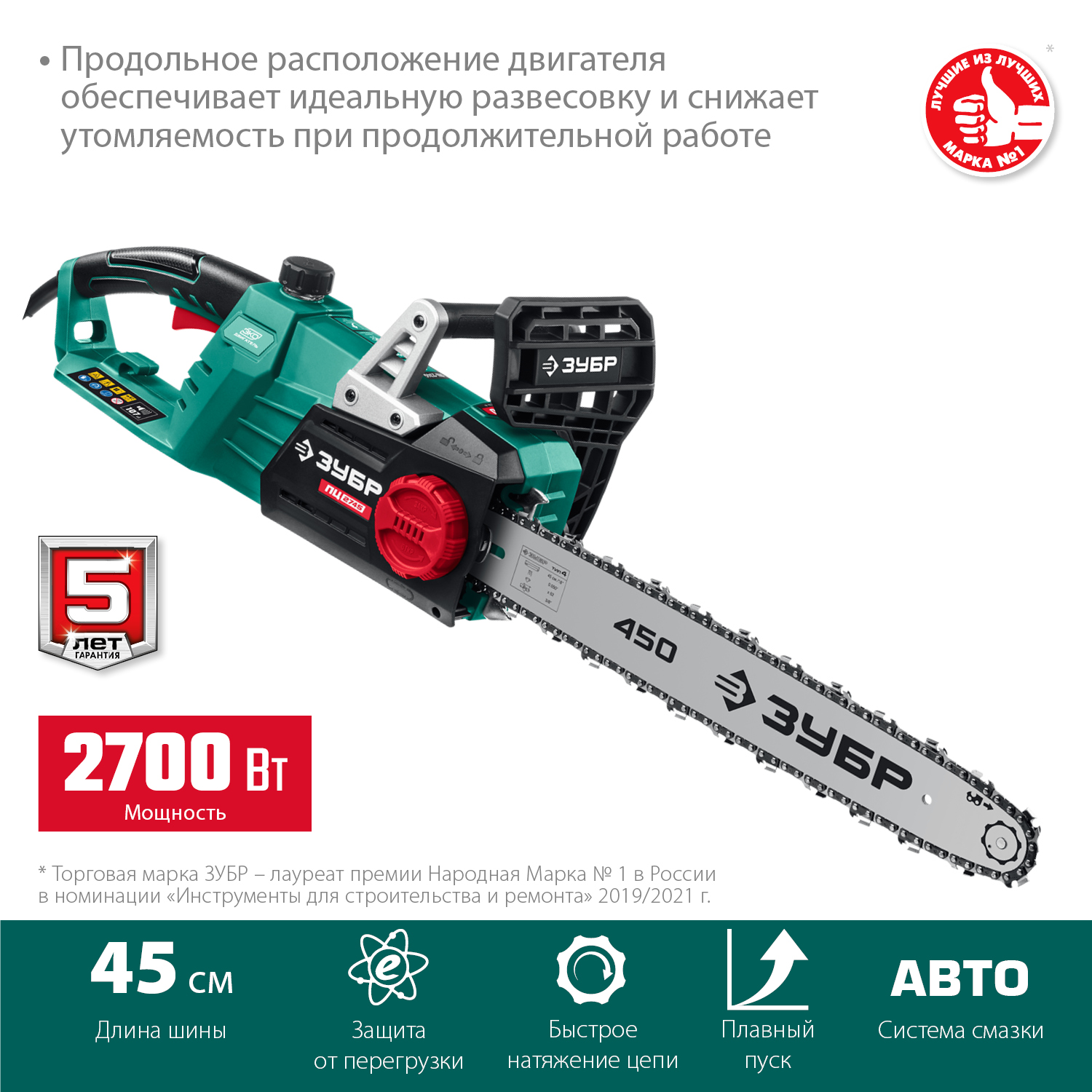 Пила цепная электрическая ПЦ-2745